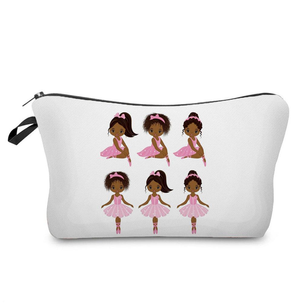Ballet Art Girl Fashion Printed Cosmetic Bags Toiletries Organizer  School Daily Pencil CasesOutdoor Practical Makeup Bag Female
