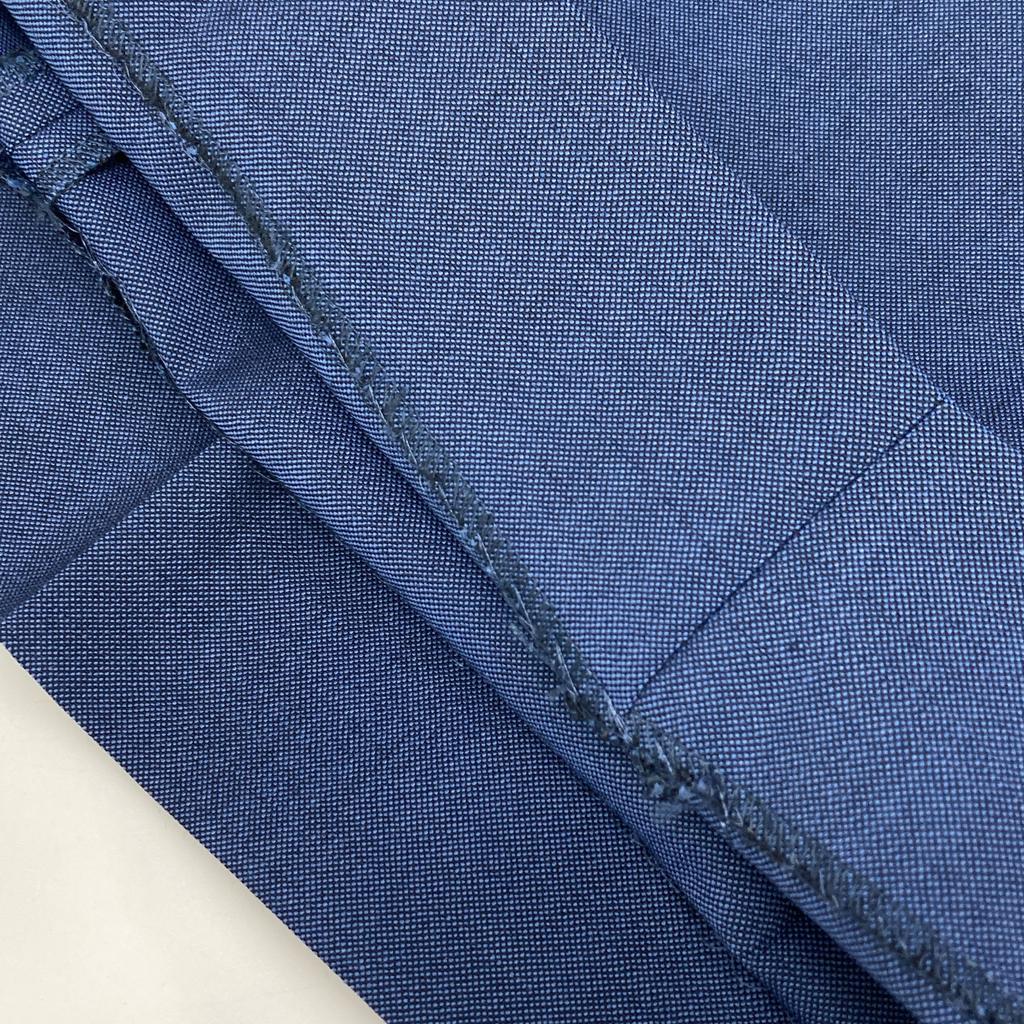 Balenciaga 15Stainless Steel 372044 Blue Wool Tucked Shorts Bottoms 46 NavyUsed