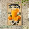 Vintage Metal Sign Simply Orange Juice Retro Kitchen Wall Decor Waterproof