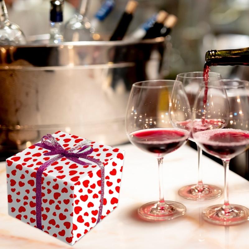 4Pcs Valentine's Day Wrapping Paper Set Love Heart Print Wrapping Paper for Birthday Wedding Anniversary Gift Packaging