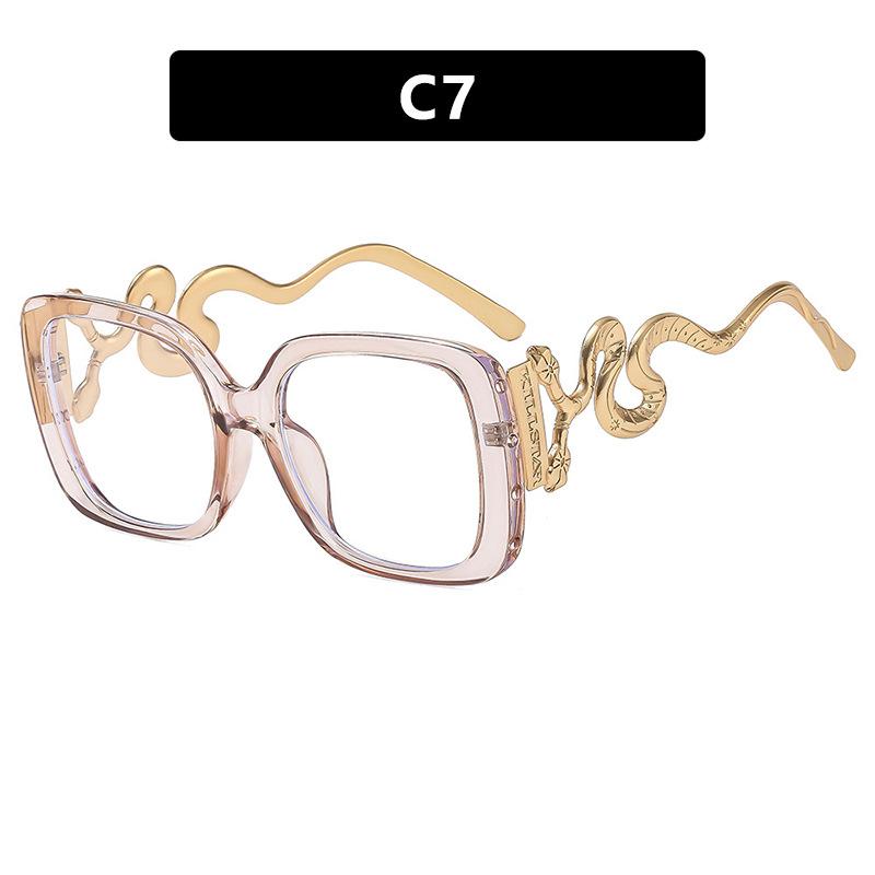 Oversize Snake Designer Frame Anti Blue-Ray Glasses For Women Classic Luxury Brand Ladies Casual Glasses Uv400