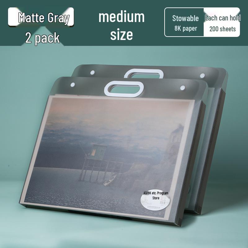 4K Frosted Art Portfolio: Student Handbag & Drawing Paper Storage Album 8K