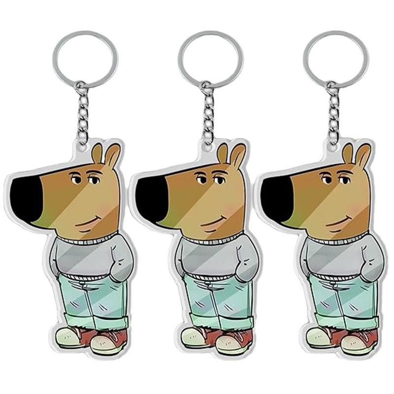 Just a Chill Guy Meme Acrylic Keychain - Cool Guy Design