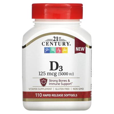 Vitamin D3, 125mcg (5,000IU), 110 Immediate-release Softgels
