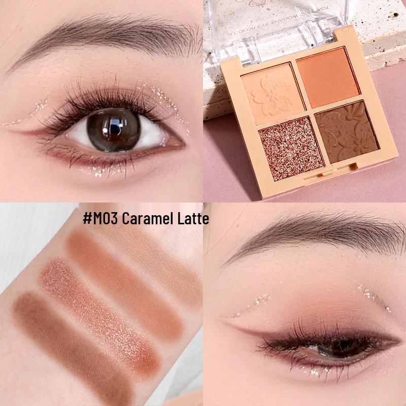 Children's Day Glittering 4-Color Eyeshadow Palette for Parties & Stage Makeup