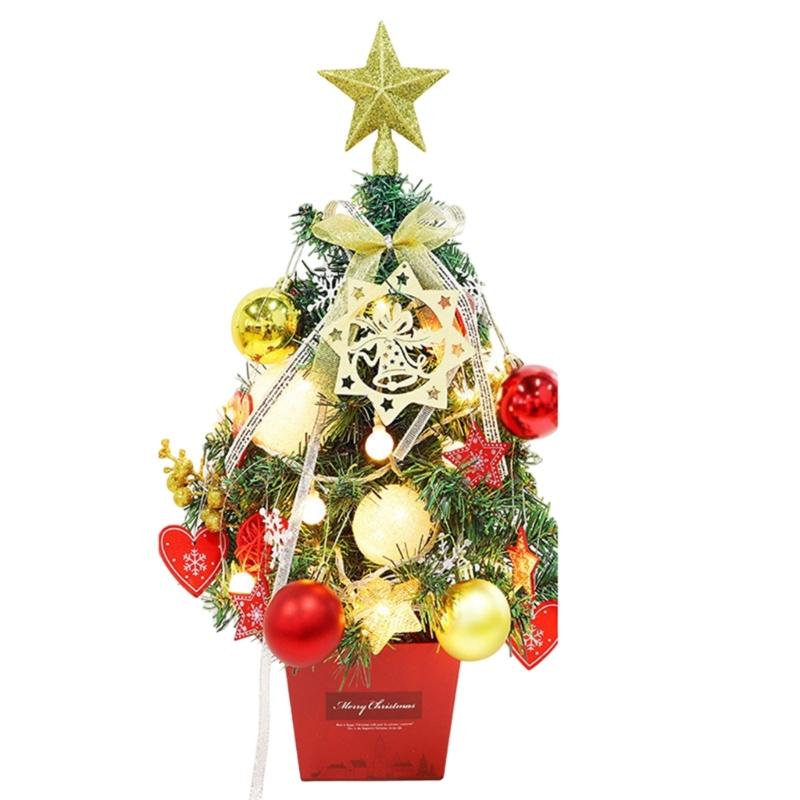 1Pcs Tabletop Christmas Tree with Bright LED Lights Home Decoration Accessories Stylish Holiday Present for Men Women