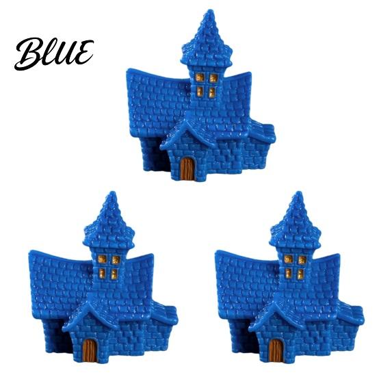 Durable Halloween Figurine 3Pcs Mini Resin Figurines Miniature Pumpkin Ghost Grim Reaper Castle