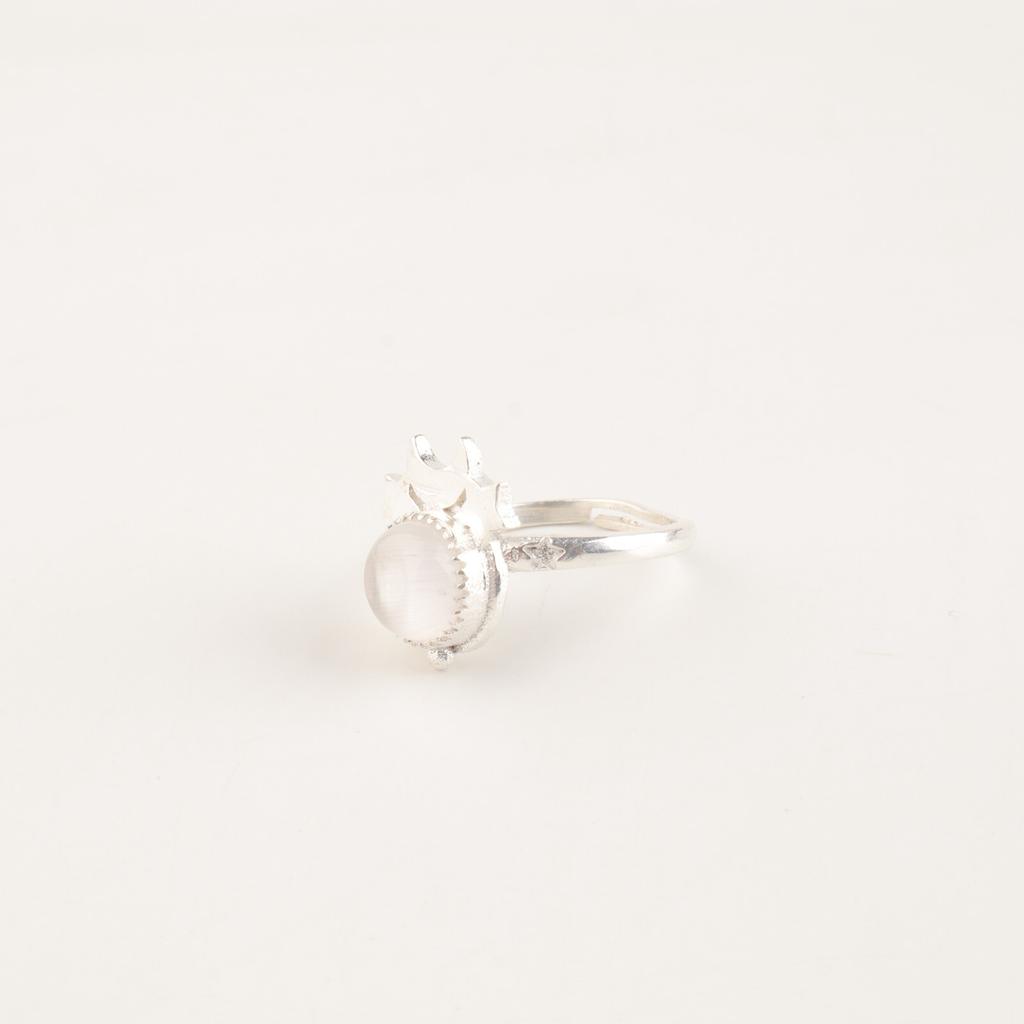 Natural Selenite Gemstone 925 Sterling Silver Jewelry Handmade Ring Gift for Her RR-67-35