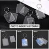 50/100pcs Clear Acrylic Photo Frame Keychains DIY 2D Picture Holders Frame Keychain Kit with Silvery Ring for Backpacks Car Keys