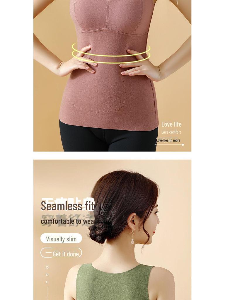 Women's Self-Heating Fleece Vest with Chest Pads for Autumn and Winter