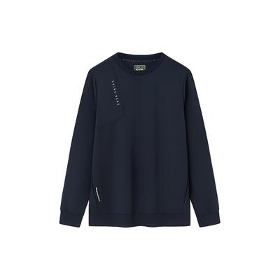 Training Series Solid Color Crew Neck Pullover Sweatshirt Men Sweatshirt Black 152337725-3