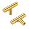 Pack of 10 Gold T Shaped Drawer Pulls Single Hole Sturdy Zinc Alloy Cabinets Handles for Home Decoration Daily Use