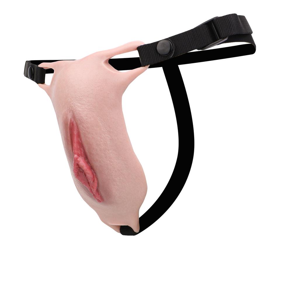 FAAK Silicone Chastity Cage Penis Cover Insertable Vaginal Pant Discreet Daily Wear Chastity Device Realistic Clitoris Wholesale
