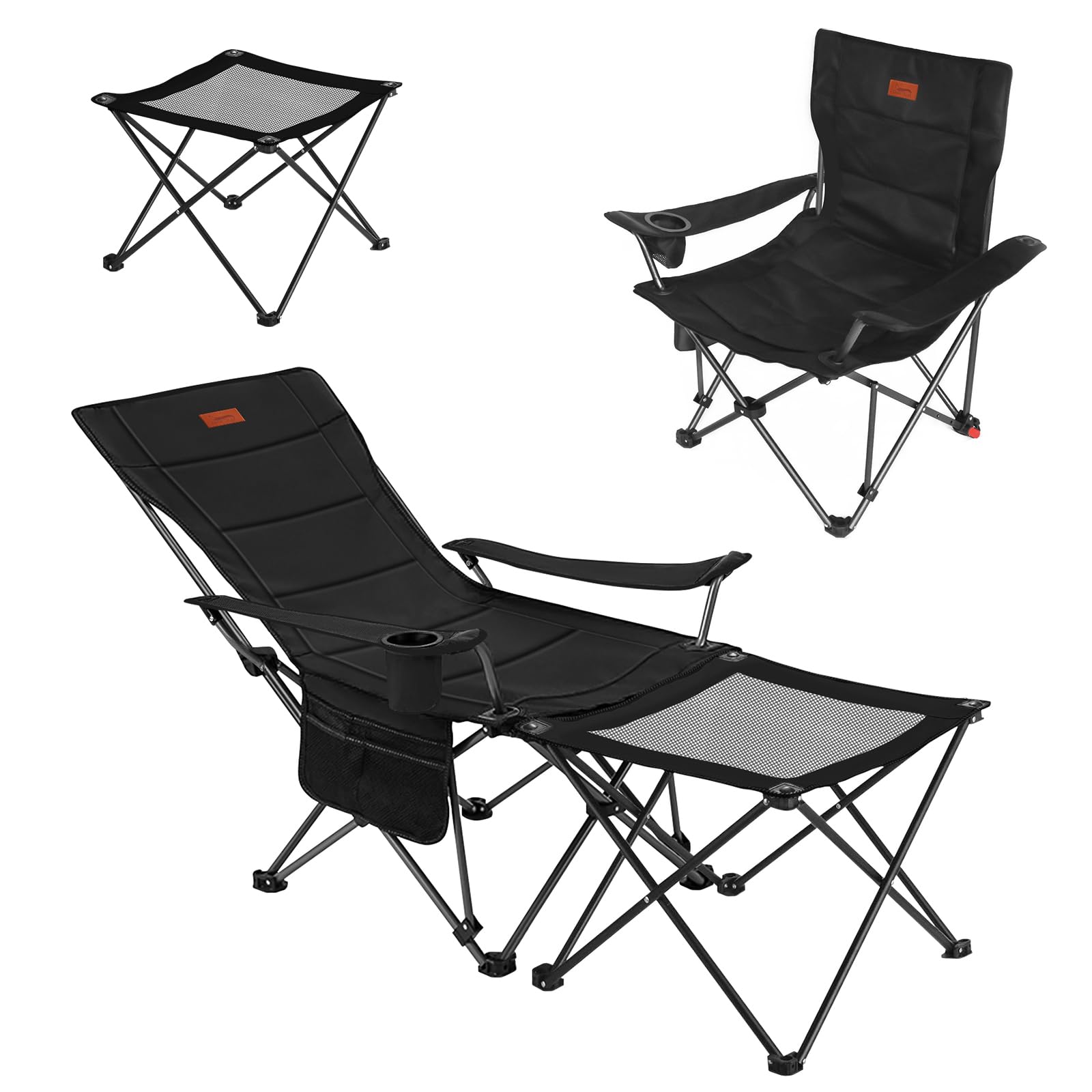 

Кресло для кемпинга Taimonik Recliner Nap Nap с 4 уровнями регулировки, складное кресло для отдыха на открытом воздухе, компактное, легкое, с разработанной чашкой, портативное