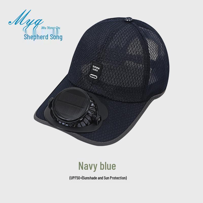 Summer Mesh Baseball Cap with Solar Fan and Sun Protection