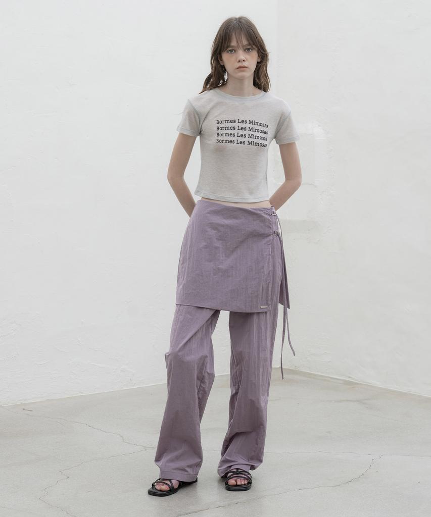 Mosyupamosyu Strap Skirt Pants [Lavender]