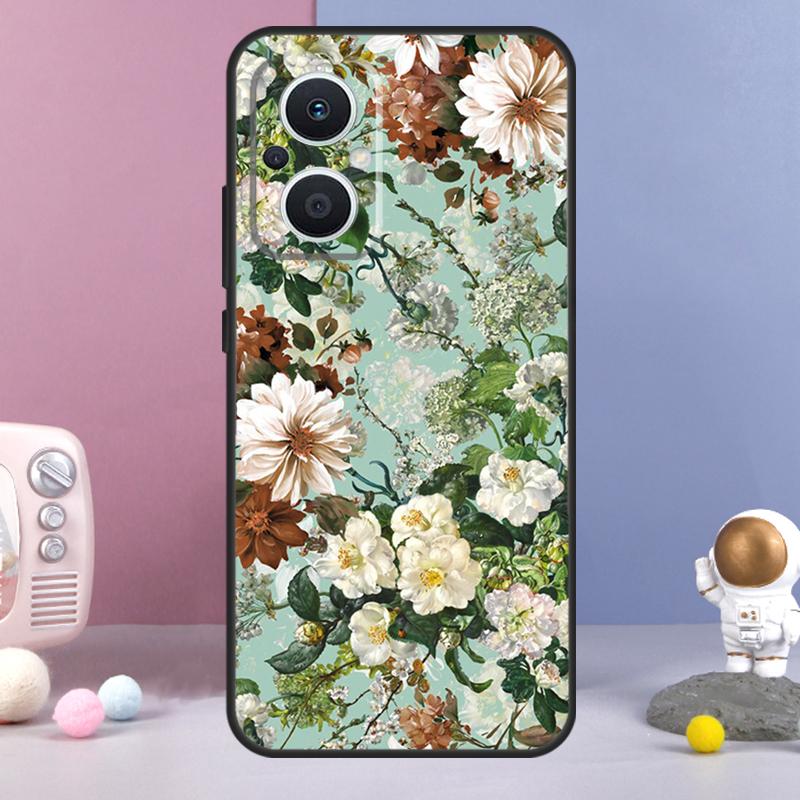 Midnight Floral Funda For OPPO Reno 14 F 11F 12F 13F 10 11 12 13 Pro 7 8 Lite OPPO Find X8 X6 X5 X9 Pro Case