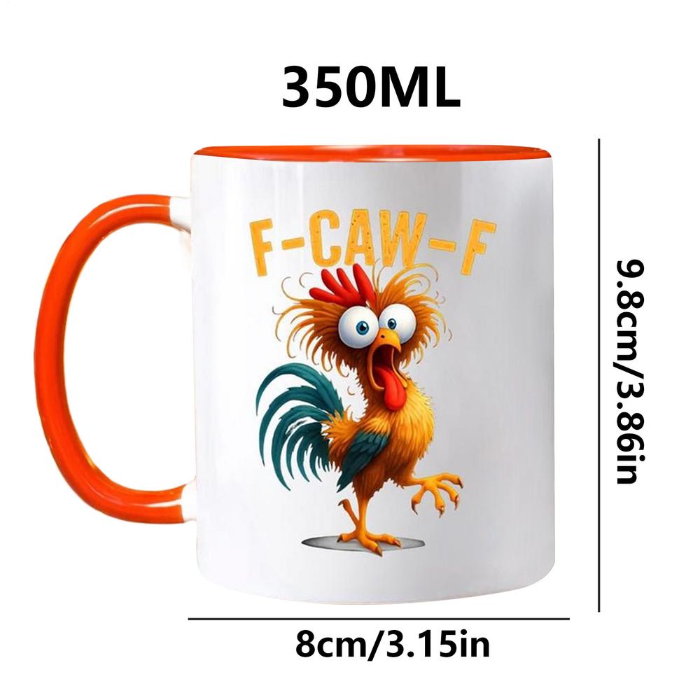 Funny Coffee Mug 350ml Novelty Ceramic Rooster Fun Coffee Mugs Tea Cup for Men Women Friends Family Coworkers Chicken Lovers