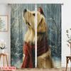 2pcs,2D Plane Printing Pattern Curtains Cute Dog Durable 100% Polyester Fabric (without Rod) Versatile All Perfect for Bedroom,
