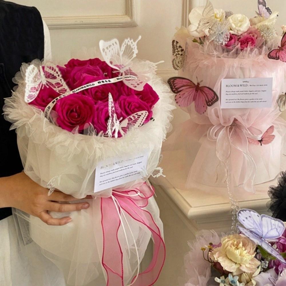 Gift Decoration Flower Wrapping Yarn Solid Color Decoration Wrapping Yarn  Bouquet