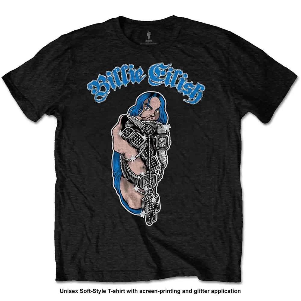 Rock Off Billie Eilish Bling Black Unisex T-Shirt (Small) XL