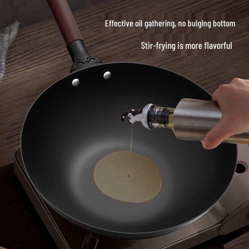 Wenlunshan 32cm Non-Coated Cast Iron Wok