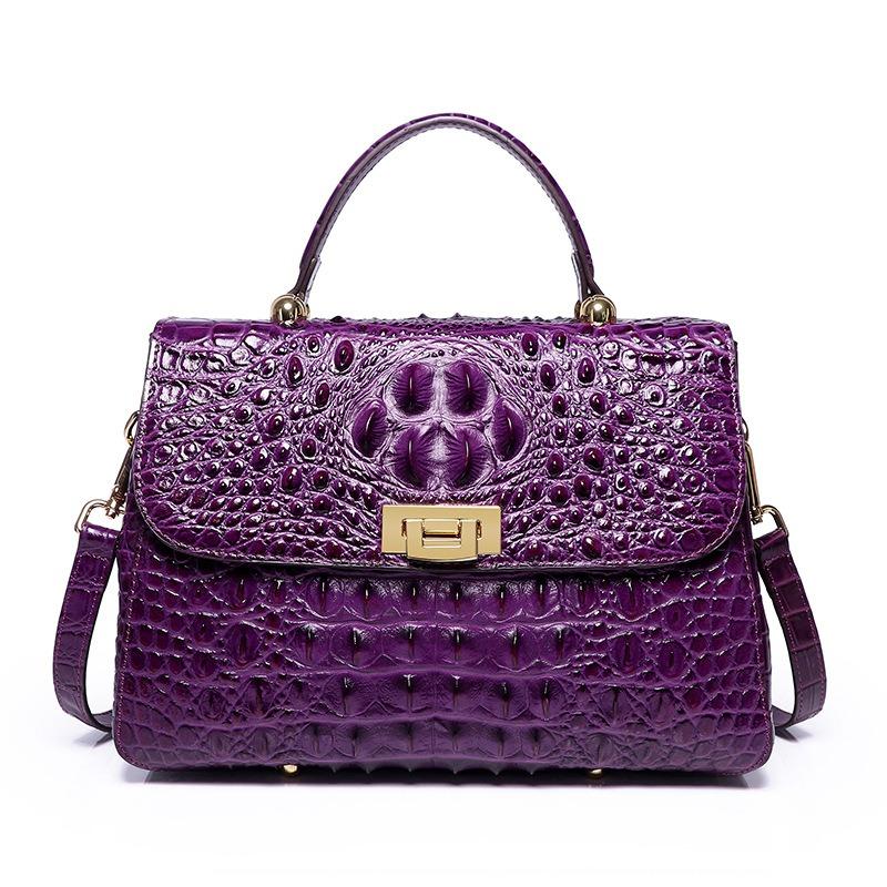 Borsa da donna con fantasia coccodrillo, borsa a tracolla da donna in vera pelle, borsa a mano in pelle bovina primo strato, borsa da donna in pelle di coccodrillo in vendita diretta