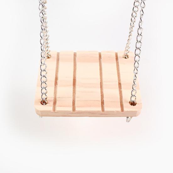 Small Pet Hamster Mice Squirrel Wooden Swing Playing Toy Cage Hanging Decor