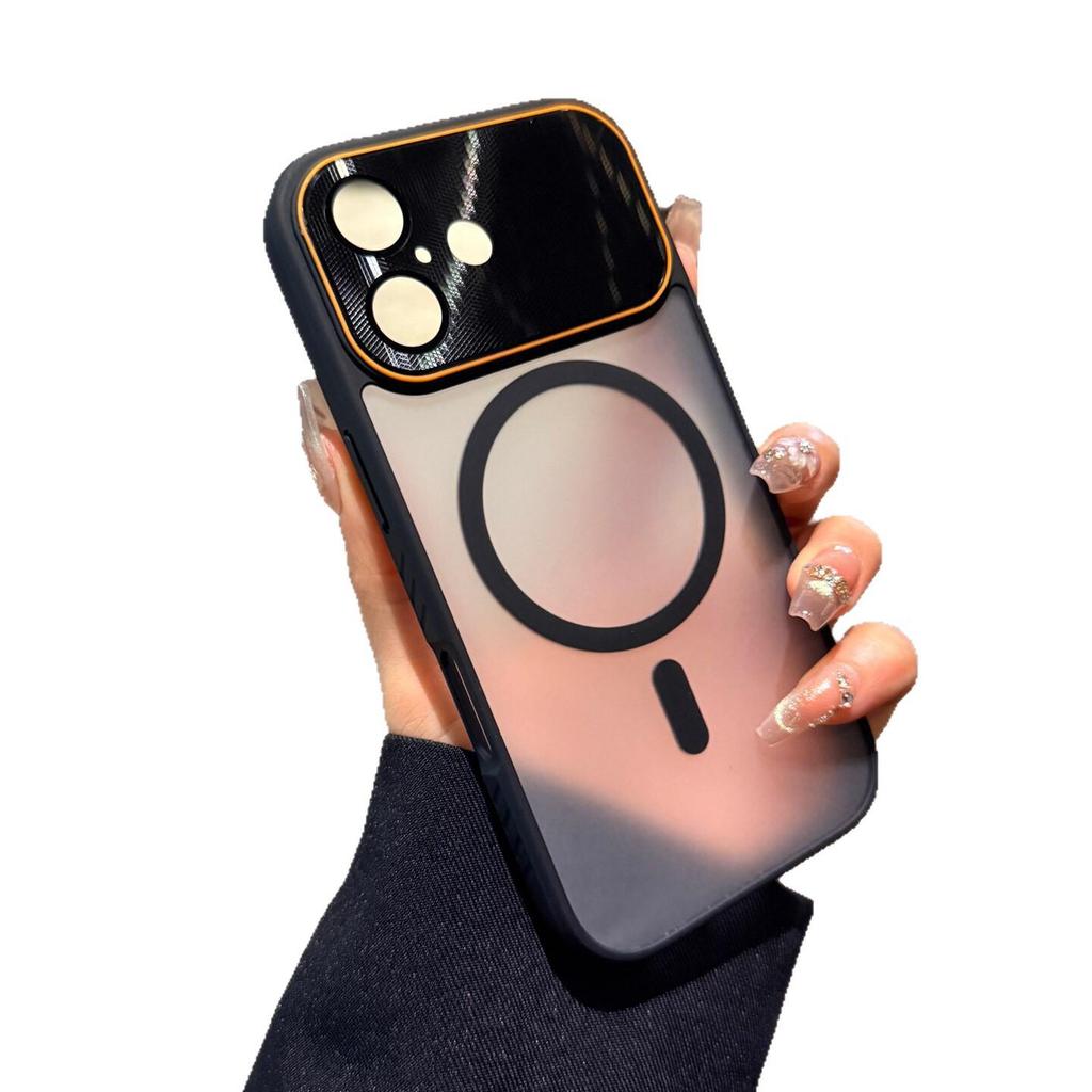Compatible Apple 17 Pro Max Magnetic Matte Semi-Transparent iPhone Case with Large Window