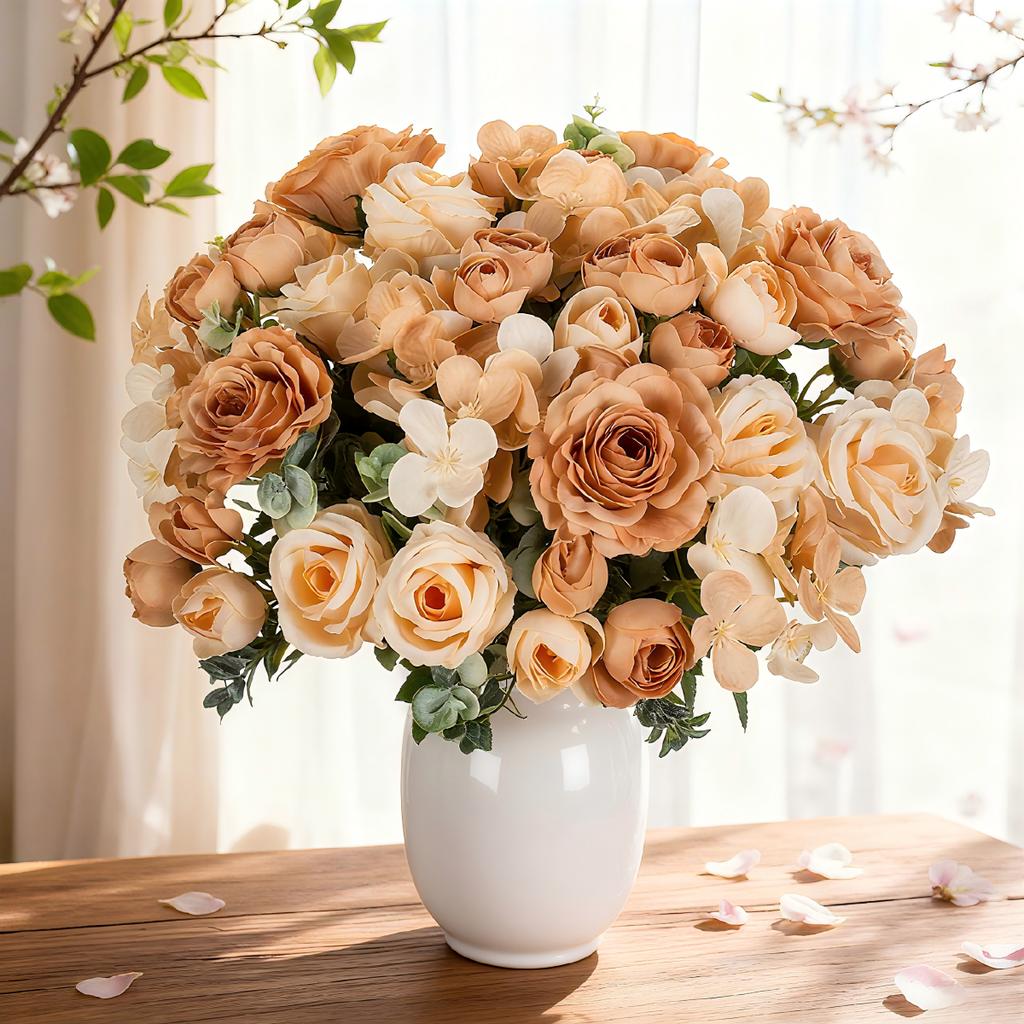 1/3PC Artificial Flowers Silk Hydrangea Wedding Wreath Home Room Garden Yard Rose Bridal Bouquet Festival Decora Vase Fake Peony