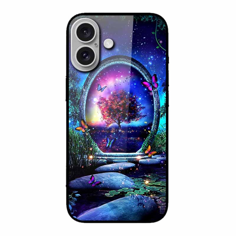 Glass Case For iphone 16 Plus 16Plus Coque Tempered Glass Hard Back Cover For iphone 16 Plus Phone Case Soft TPU Black Bumper