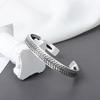Handmade S925 Silver Cuff Bracelet Vintage Feather Leaf Design Ethnic Minimalist Unisex Jewelry Gift