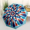 1pc Floral Mandala Automatic Open 8-Rib Windproof Umbrella, Travel & Commuting, Suitable for All Seasons