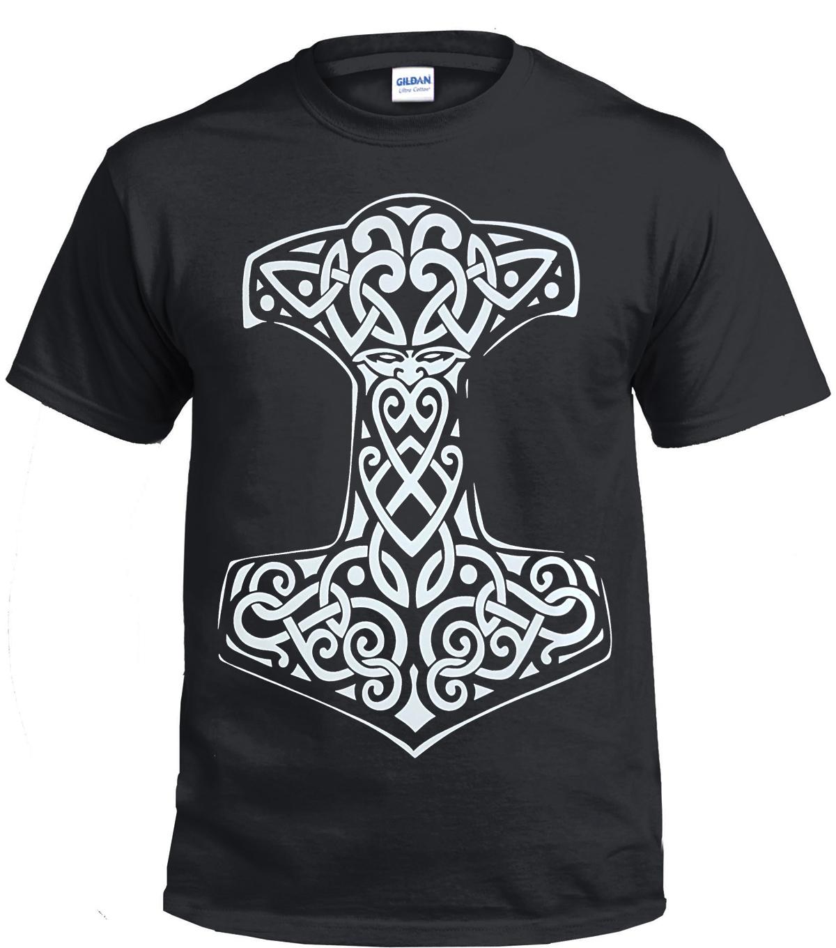 NEW Viking Thor s Hammer 100% Cotton T shirt/Biker/Tribal/Celtic Cross/Skull/Top S разноцветный