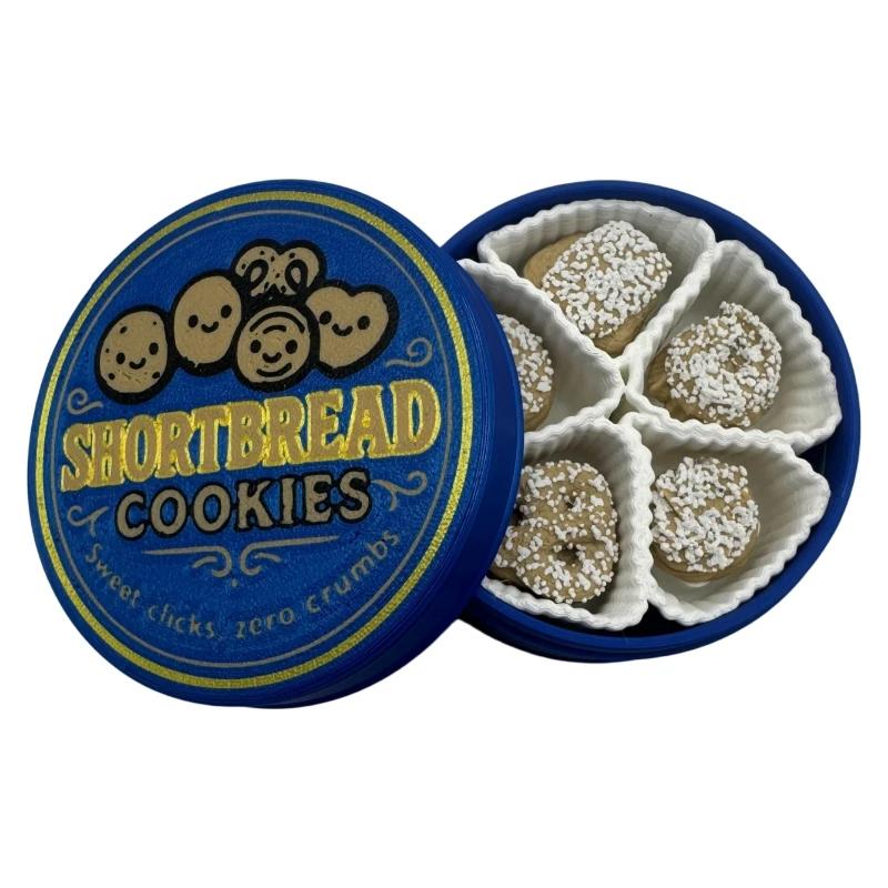 

3D Printed Decompression Cookies Box with Built-In Keyboard Shaft Press Biscuit Button to Relieve Stress Fun Desk Ornament Gift