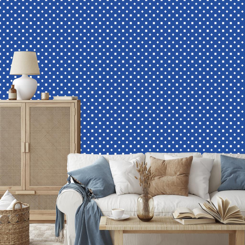 Blue Dots Wallpaper, Small Detail for Living Room and Bedroom 50x1000