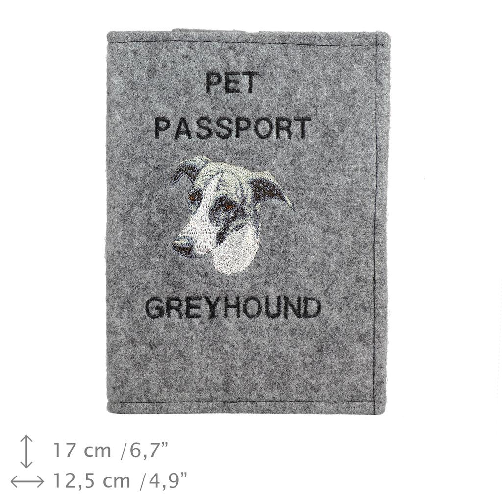 Greyhound, Englischer Windhund - Hundepasshülle, Dokumentenhülle, Geschenk für den Reisenden von der Marke Art-Dog