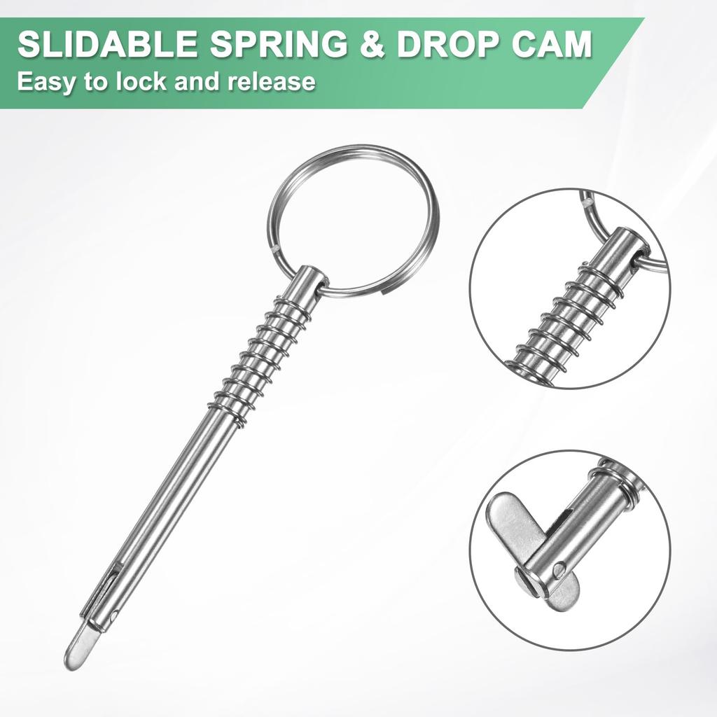 M METERXITY 4 Pack Fast Release Pins 316 Stainless Steel 6.3mm Diameter 65mm Long