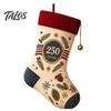 Soft Fabric Gift Bags for Candy USA 250th Anniversary 1776-2026 Embroidered Christmas Stocking, 18 Inch Large Sacks Neighbors Friends Patriotic