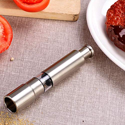 Salt and Pepper Mill Set, Stainless Steel Salt and Pepper Mill, Durable, One-Hand Operation, Salt and Pepper Mill, 2-Pack