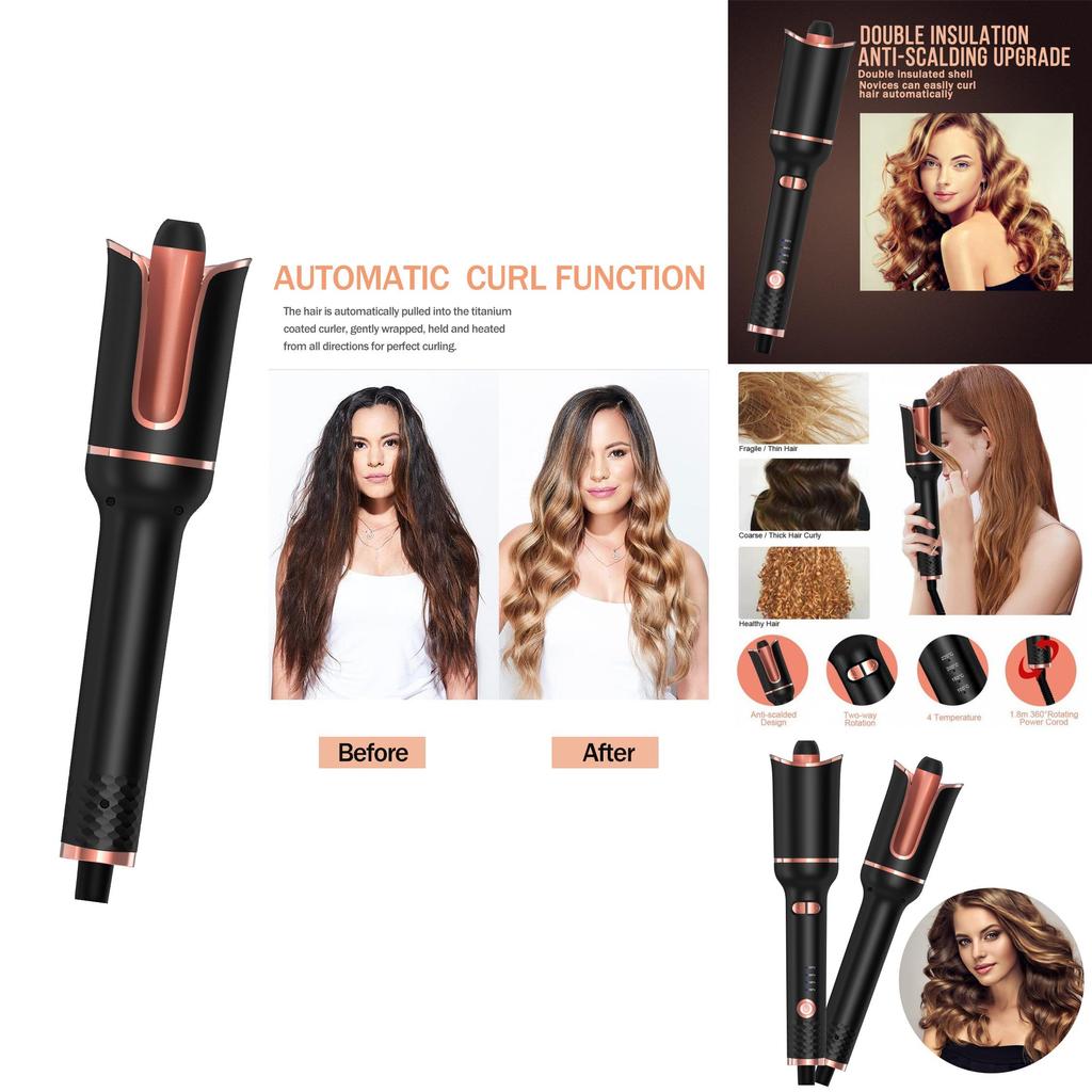Electric Automatic Curler For Gorgeous Rose Curls With Ionic Technology And 10 Heat Settings For All Hair Types