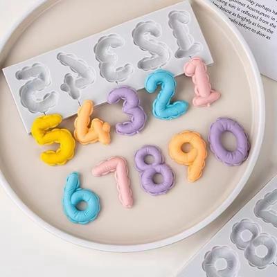 Silicone Fondant Cake Decorating Mold Food Grade Resin Clay Mold Reusable DIY Number Mold