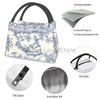French Toile De Jouy Thermal Lunch Bag Unisex Portable Insulated Cooler Bento Tote Bag for Picnic Work Reusable Packed Lunch Box