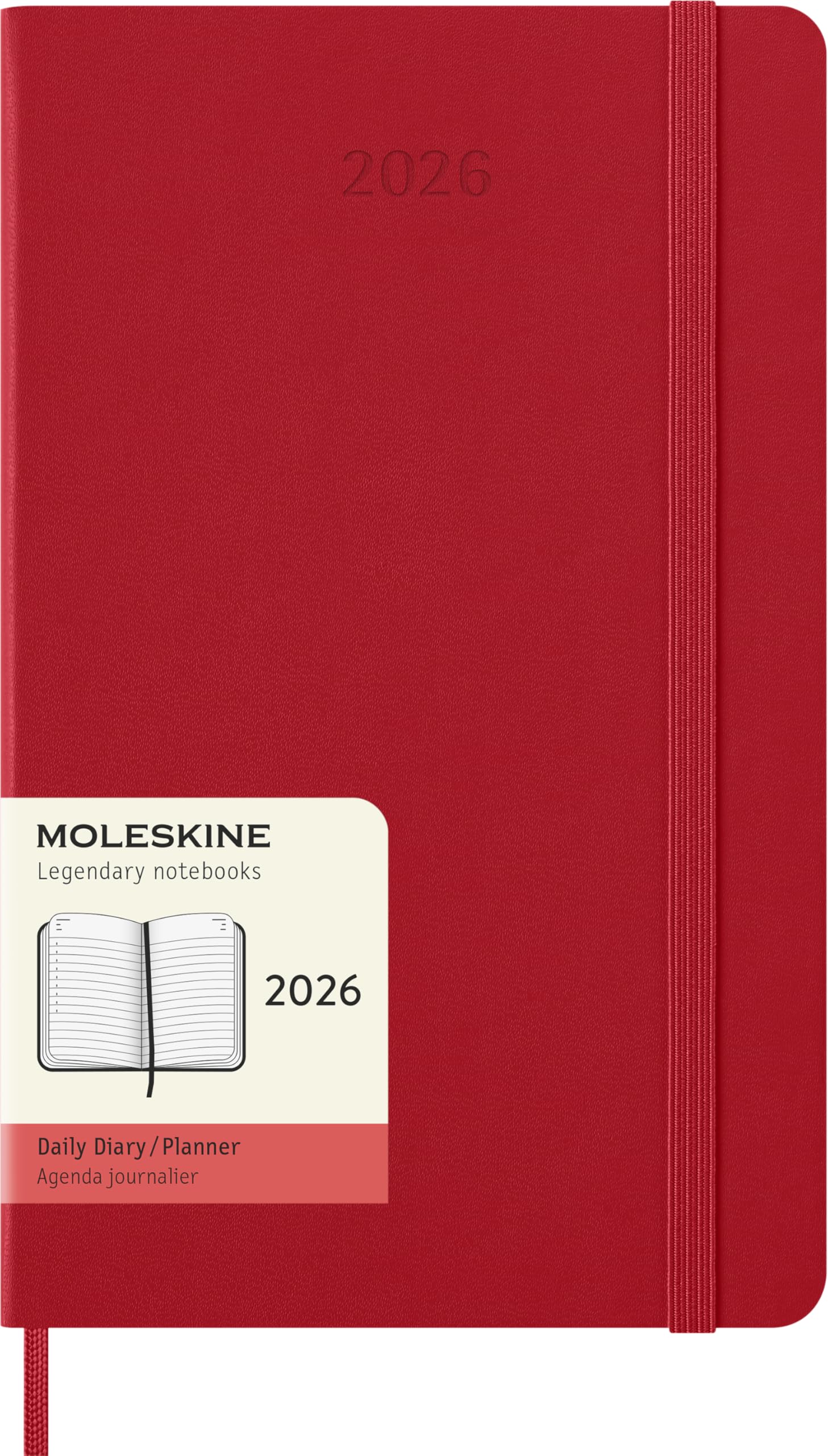 

Moleskine 2026 12-Month Daily Diary Large Scarlet Red DHF212DC3Y26