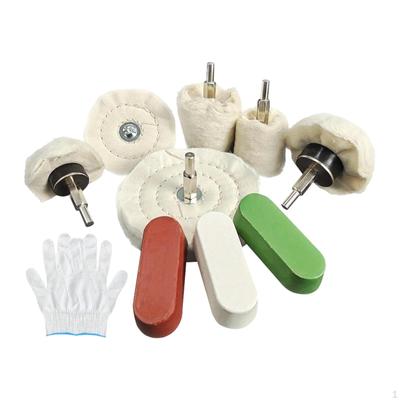 6Pcs Polishing Buffing Wheels Rotary Tools 1 Pair of Gloves for Glass, Ceramic, Stainless Steel,