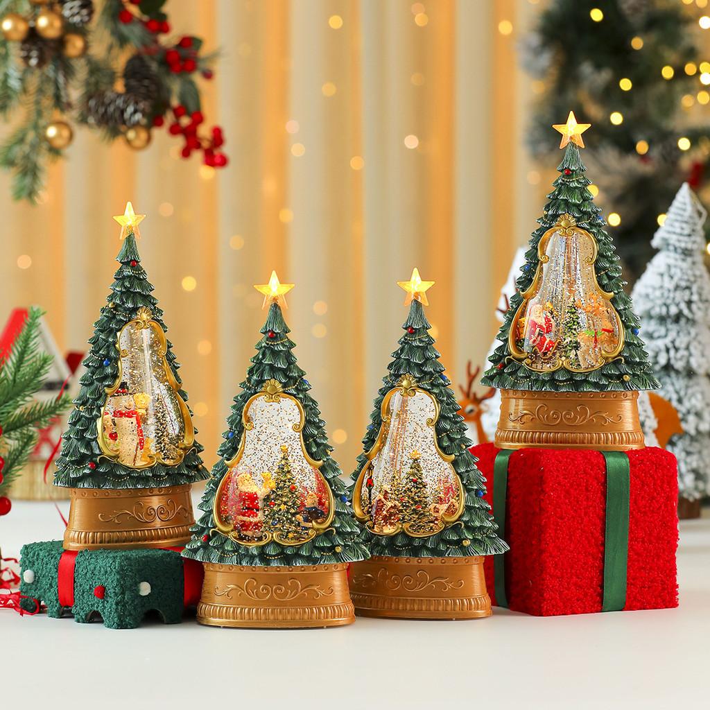 Ornament Tree Christmas With Lights Music And Snow Effect Holiday Gift Decor