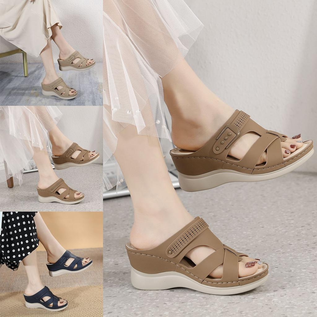 Elegan Sandals Women'S Summer Fashion Casual Wedges Open Toe Floor Empty Dress Shoes On The Beach To Wear Sandal Chalas Mujer