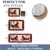 Christmas Red Plaid Pickup Truck Tree Snowflake Kitchen Rug Set Non Slip Washable Floor Mat Indoor Holiday Decor