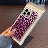 Phone Case For Iphone 16 17 Air 15 Plus 14 13 12 11 Pro Max Soft Protection Purple Pink Leopard Print Elegant Cute Durable Funda