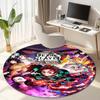 Classic Japanese-style Cartoon Demon Slayer Round Rug, Home Soft Decorative Anti-slip Yoga Mat and Chair Mat, Outdoor Floor Mat Carpet K13